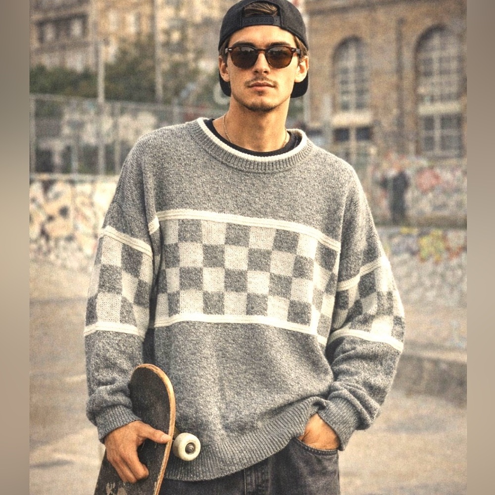 Zeppelin Sweater Authentic Vintage 90s Crew Neck Pullover Street Style Large